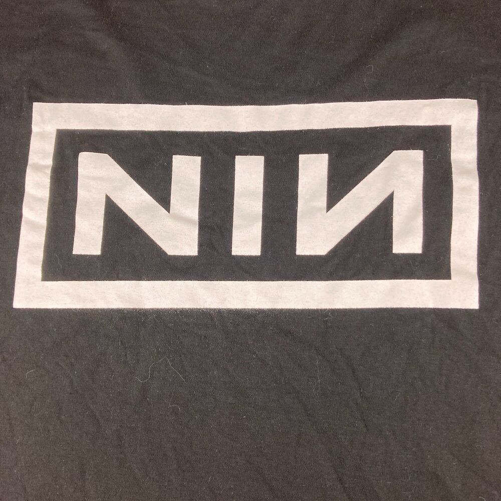 Nine Inch Nails NIN Logo T Shirt Mens L Black Rock Off Official Band Tee